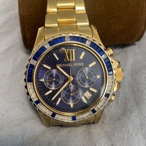 MICHAEL KORS Oversized Everest Pavé Gold-Tone Watch.